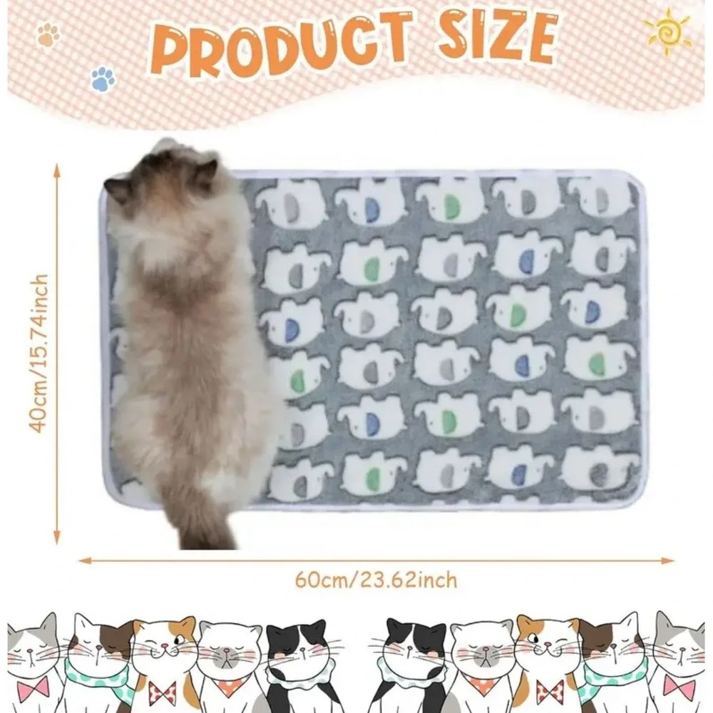 Manta Premium Cálida Y Suave Gris Para Mascotas Con‎ De Elefantes 40 x 60 cm